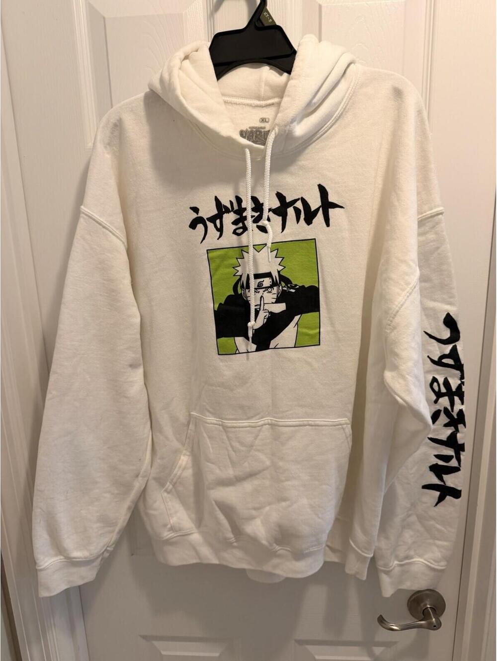 Shonen Jump Naruto Shippuden ~ Men's Size XL White Graphic Hoodie